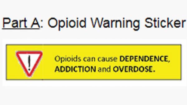 Opioid Warning Sticker